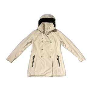 Helly Hansen Beige Double Breasted Hooded Rain Coat S